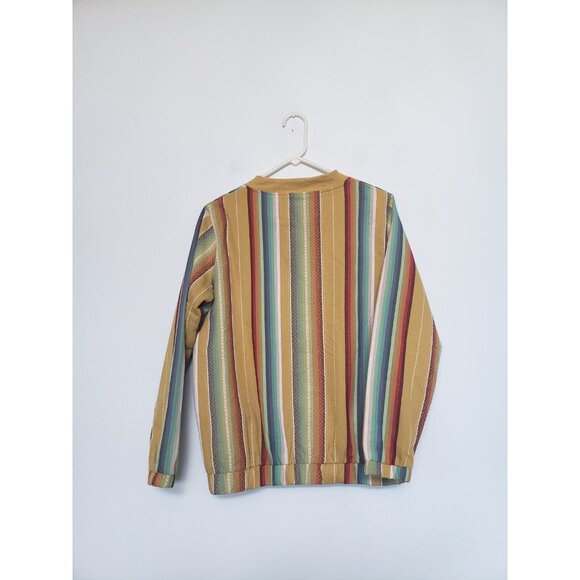 L & B Lucky Blessed Womens M Bomber Jacket Striped Retro Cotton Full Zip Lined - Picture 2 of 6